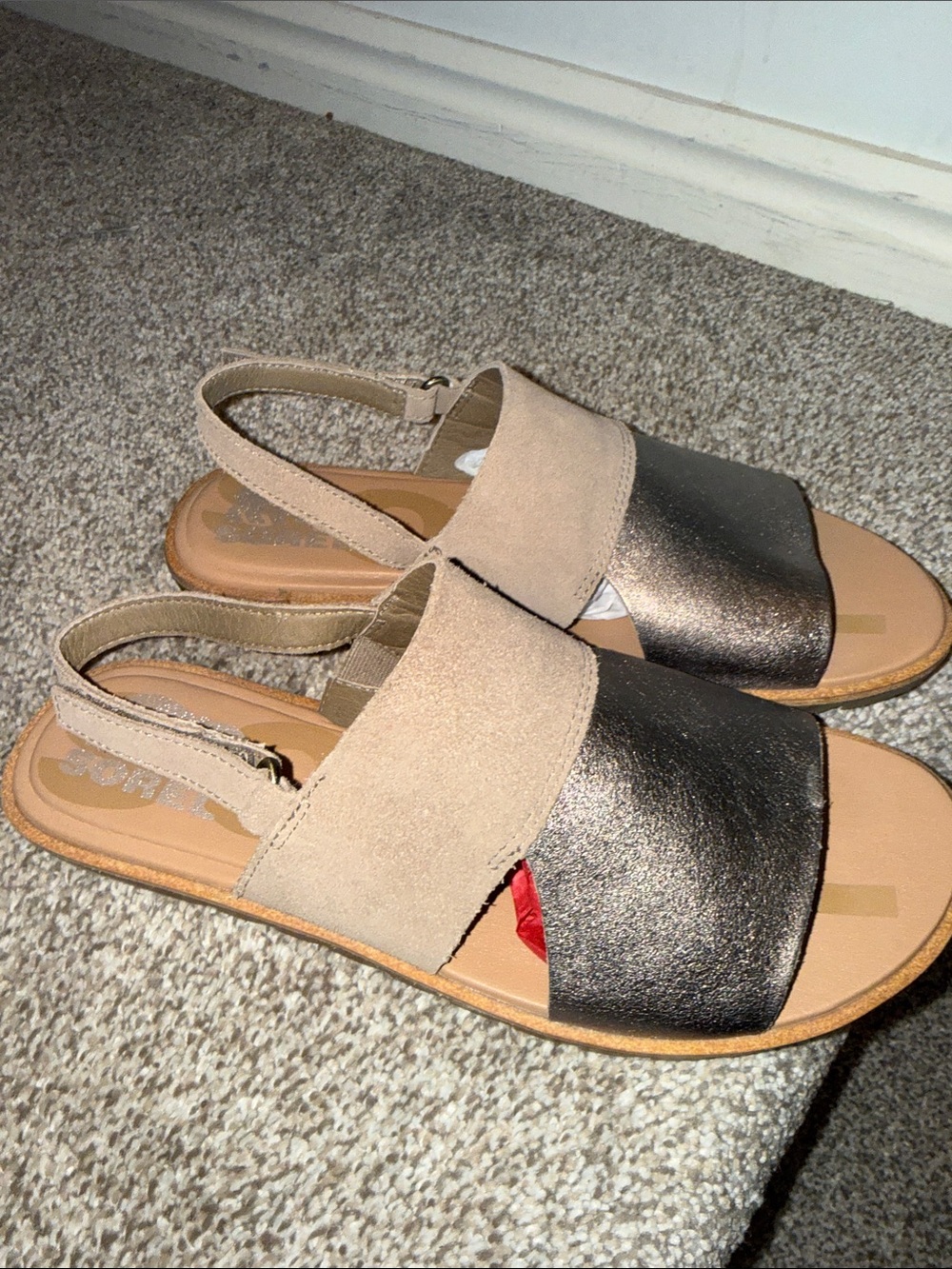 Sorel Women’s Two-Tone Slingback Sandals in Taupe and Metallic| 7 - Picture 3 of 9